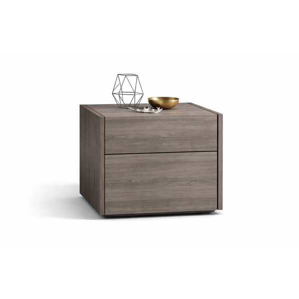 Vita Bed and Nightstand Set presented in a clean bedroom with wide room view