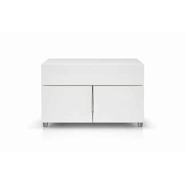 Bedroom Bed and Nightstand Set presented in a contemporary bedroom with warm room perspective