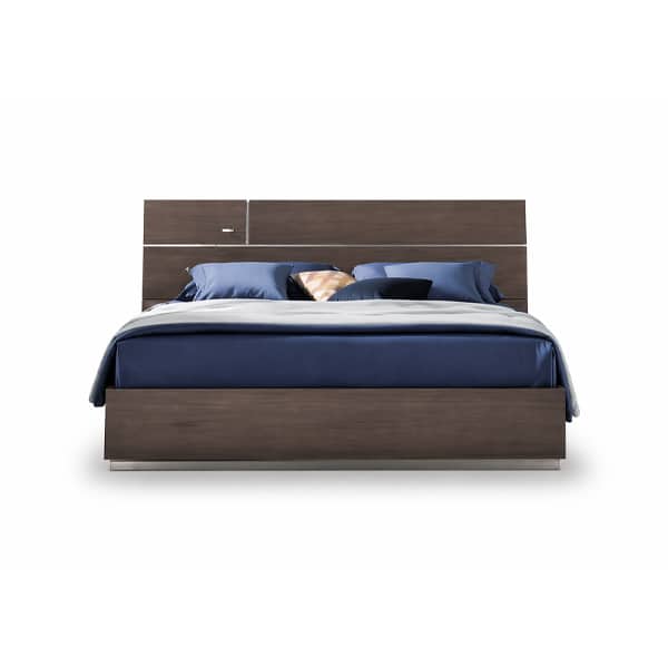 Bedroom Bed and Nightstand Set presented in a contemporary bedroom with warm interior perspective