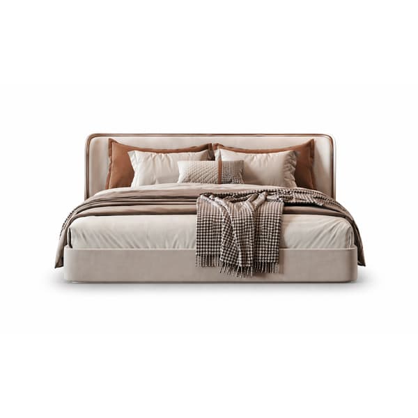 Ravi Bed and Nightstand Set presented in a contemporary bedroom with side perspective