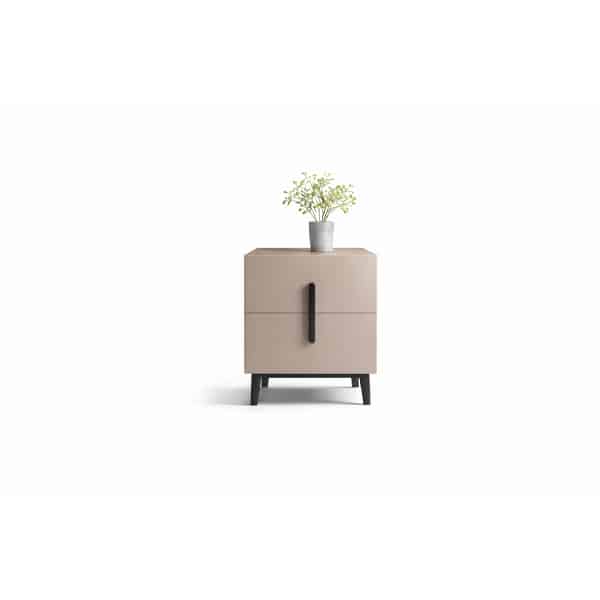 Bedroom Bed and Nightstand Set presented in a classic bedroom with gentle wide perspective
