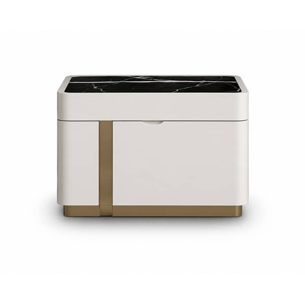 Bedroom Bed and Nightstand Set presented in a cozy bedroom with smart wide perspective with a clear product perspective