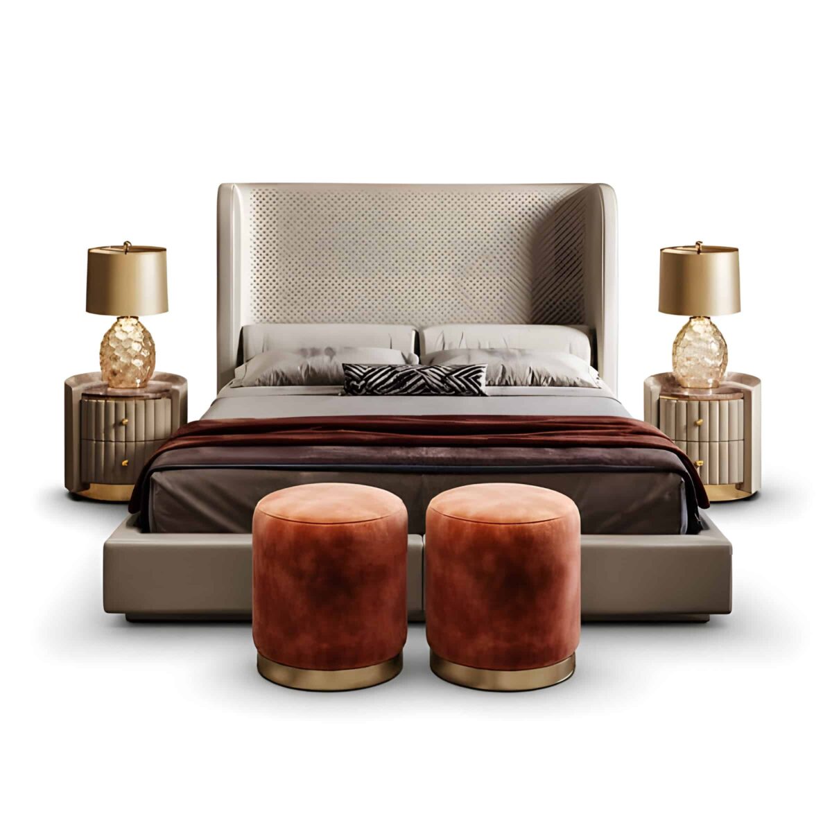 Navi Bed and Nightstand Set