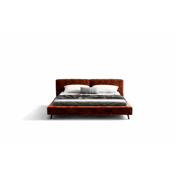 Bedroom Bed and Nightstand Set presented in a contemporary bedroom with warm corner perspective