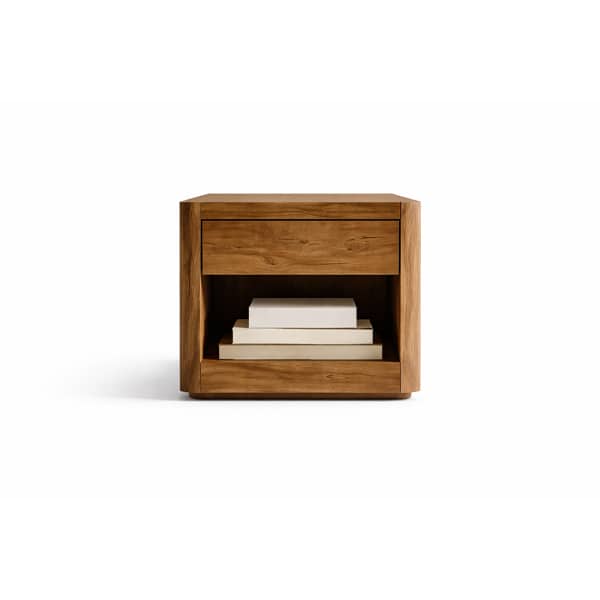 Bedroom Bed and Nightstand Set presented in a premium bedroom with elegant corner perspective