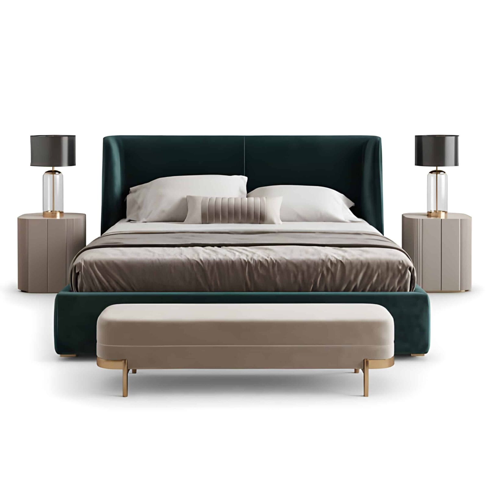 Liya Bed and Nightstand Set
