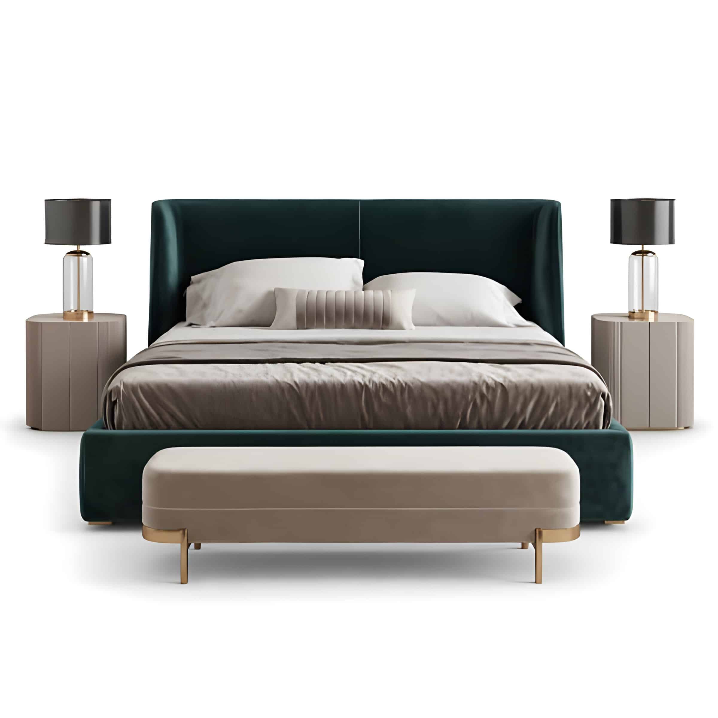 Liya Bed and Nightstand Set