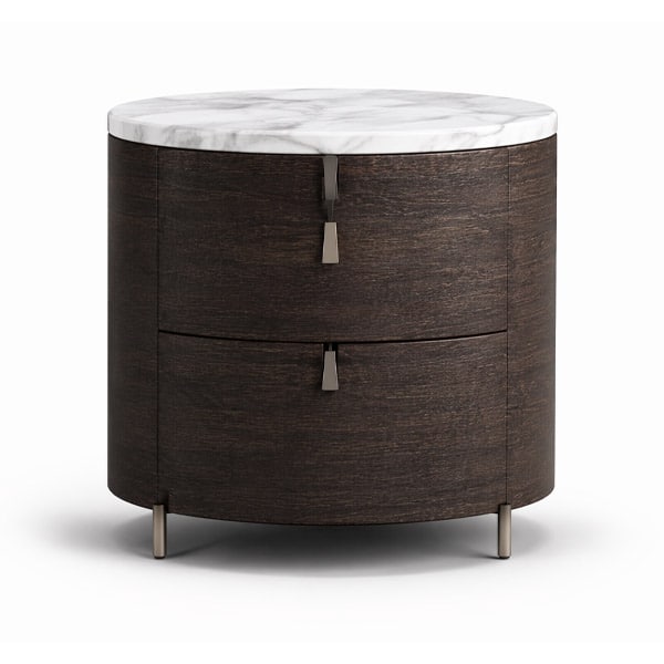 Bedroom Bed and Nightstand Set presented in a cozy bedroom with serene showroom perspective