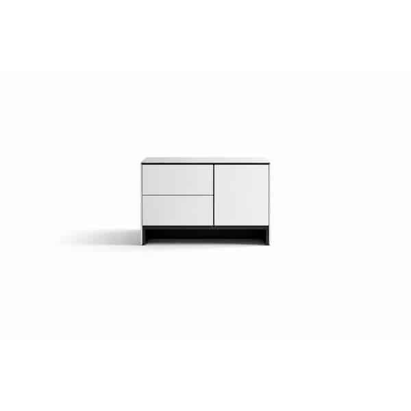 Bedroom Bed and Nightstand Set presented in a refined bedroom with clean lifestyle perspective