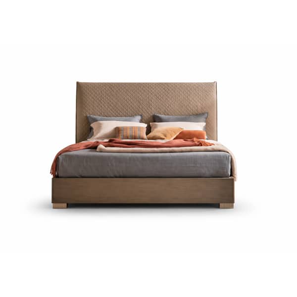 Pina Bed and Nightstand Set presented in a clean bedroom with wide room view
