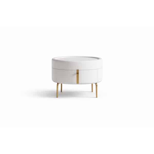 Bedroom Bed and Nightstand Set presented in a cozy bedroom with smart wide perspective