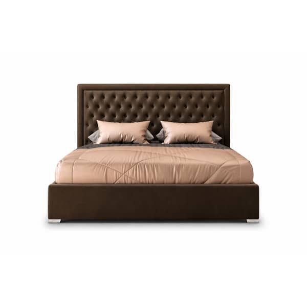 Bedroom Bed and Nightstand Set presented in a contemporary bedroom with warm front perspective with a clear product perspective