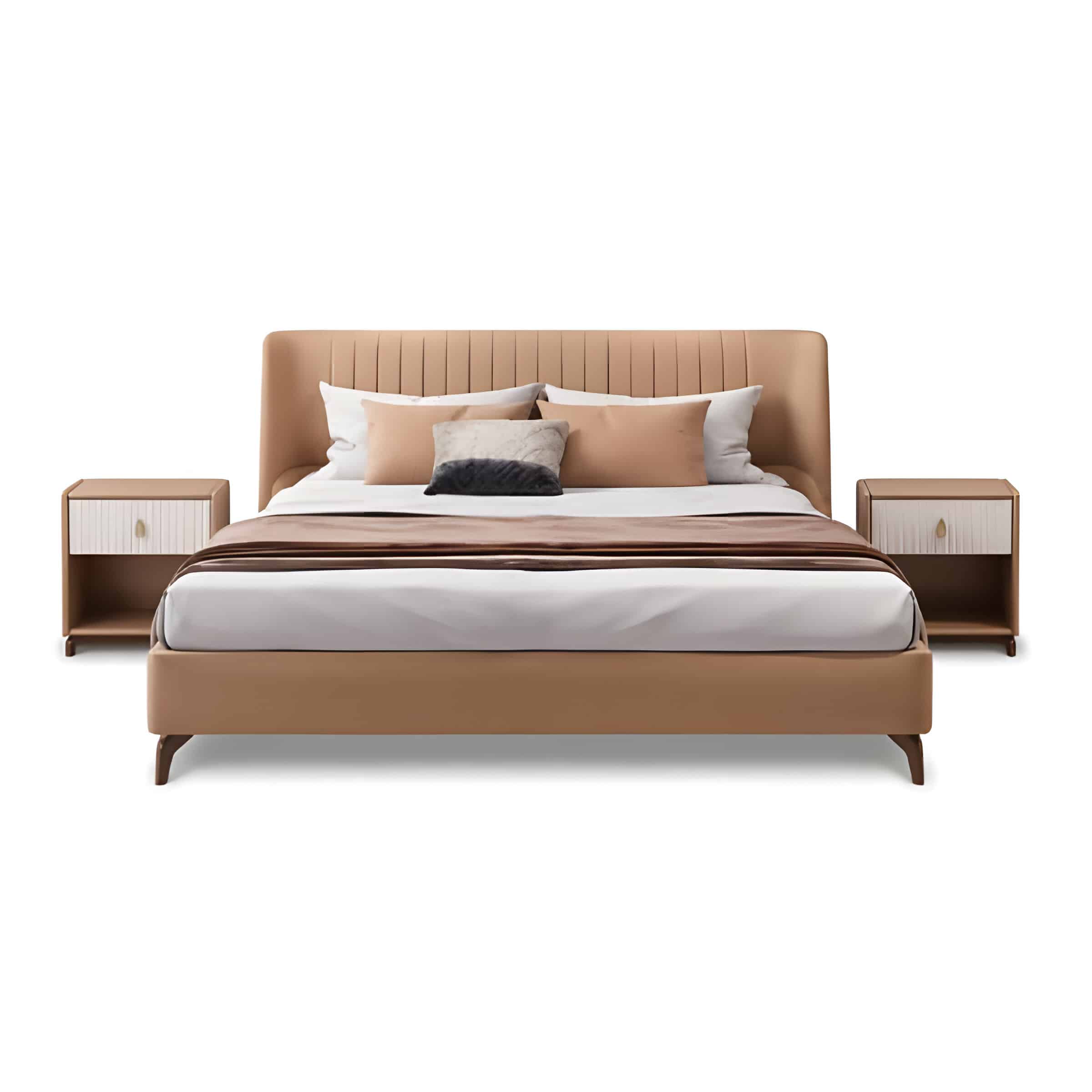 Plush Bed and Nightstand Set