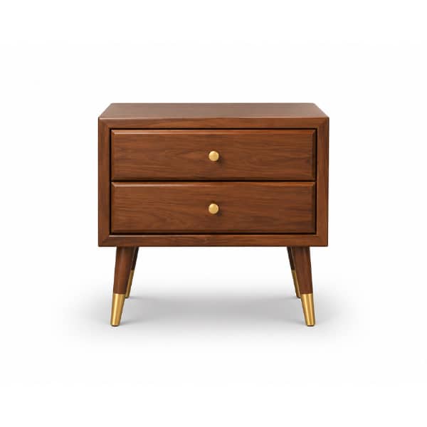 Bedroom Bed and Nightstand Set presented in a premium bedroom with polished detail perspective with a clear product perspective