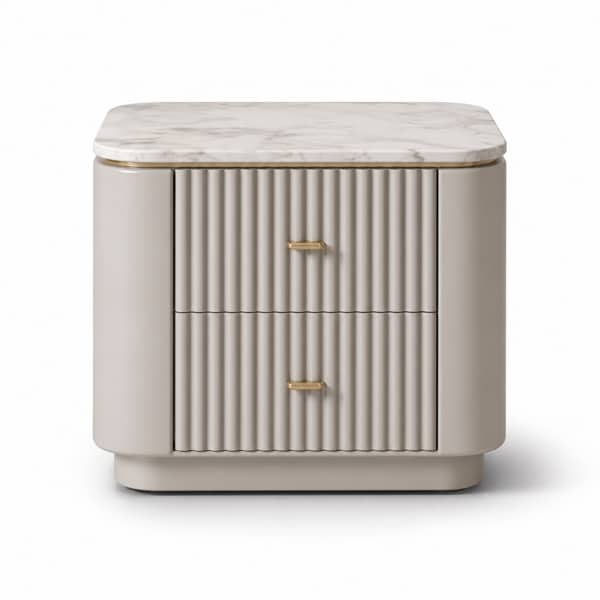 Bedroom Bed and Nightstand Set presented in a elegant bedroom with modern lifestyle perspective with a clear product perspective
