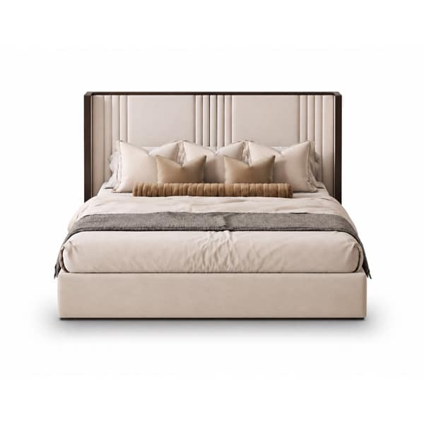 Bedroom Bed and Nightstand Set presented in a contemporary bedroom with warm side perspective with a clear product perspective