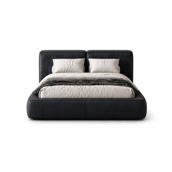 Bedroom Bed and Nightstand Set presented in a cozy bedroom with serene showroom perspective with a clear product perspective