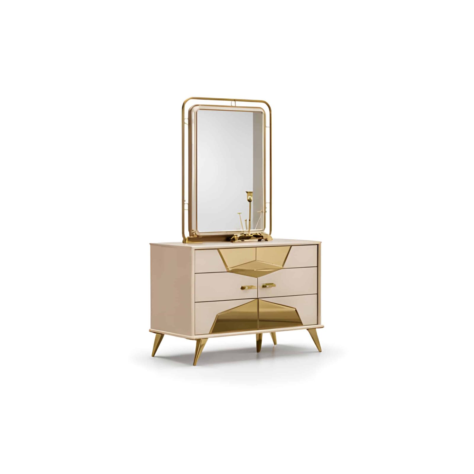 Sole Dresser Set angled view for bedroom furniture at El Malek