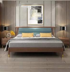 Bedroom Bed and Nightstand Set presented in a classic bedroom with airy detail perspective with a clear product perspective
