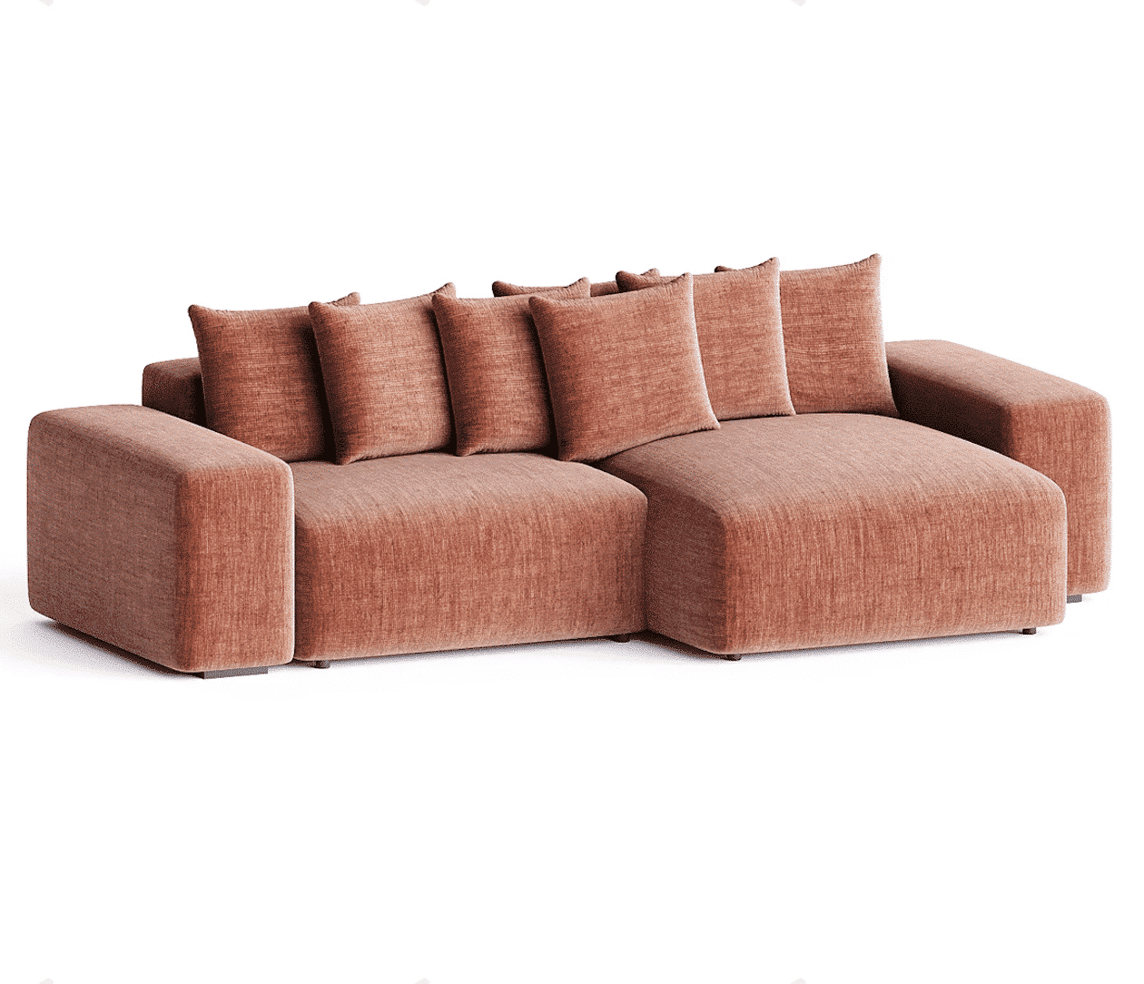 Mink L Shape front view for modern L Shape living room furniture