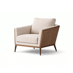 Leno Living Chair front view for polished furniture displays