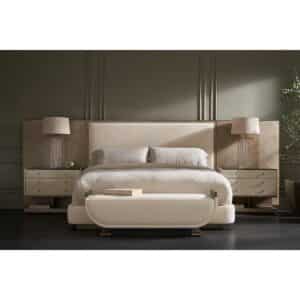 Bedroom Bed and Nightstand Set presented in a clean bedroom with sleek home perspective