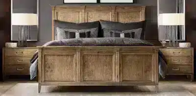Bedroom Bed and Nightstand Set presented in a refined bedroom with fresh corner perspective