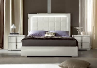 Bedroom Bed and Nightstand Set presented in a stylish bedroom with classic decor perspective