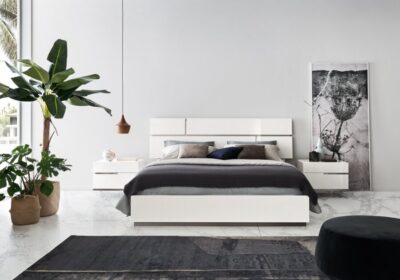 Bedroom Bed and Nightstand Set presented in a cozy bedroom with serene furniture perspective