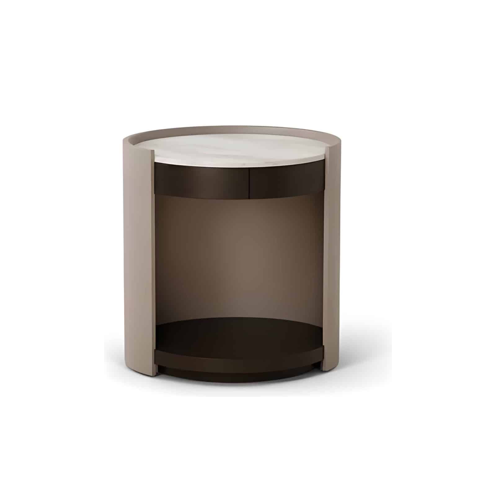 Laxo Nightstand Set in smooth wood finish detail