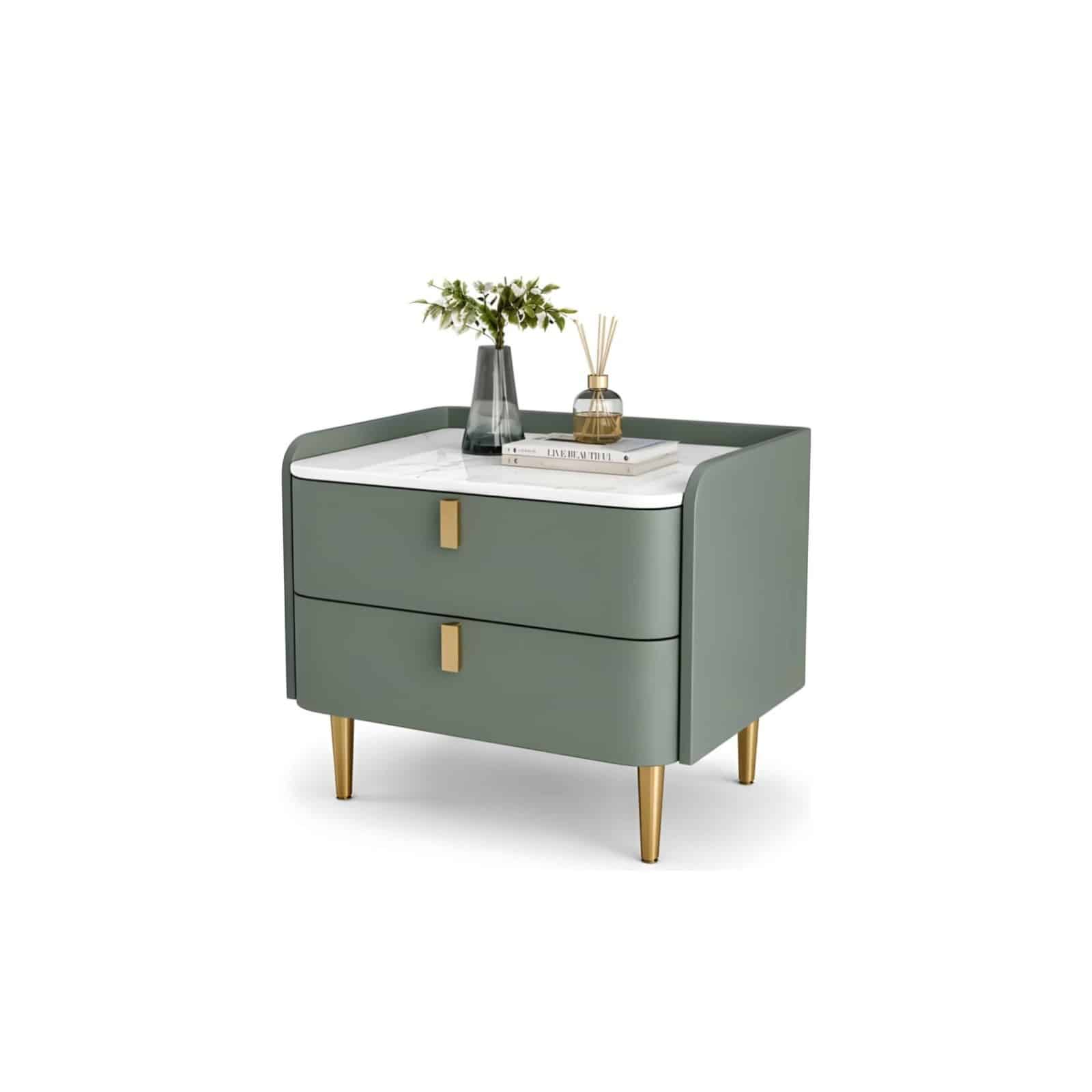 Sole Nightstand Set in smooth side storage view