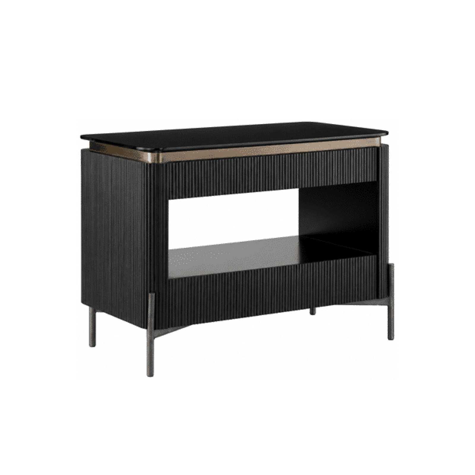 Luna Nightstand Set in polished compact room setup