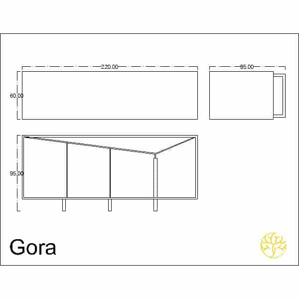Ora Buffet displayed with a main display for elegant dining spaces