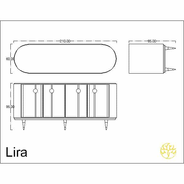 Tova Buffet displayed with a front angle for elegant dining spaces