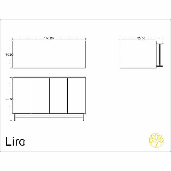 Petel Buffet with a side profile for a modern dining area