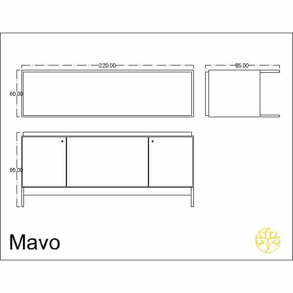 Palo Buffet shown in a main display for dining room furniture