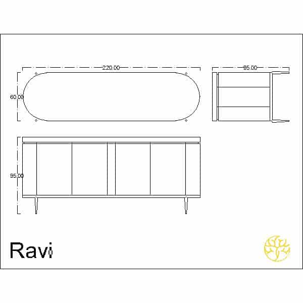 Qiro Buffet with a main display for a modern dining area