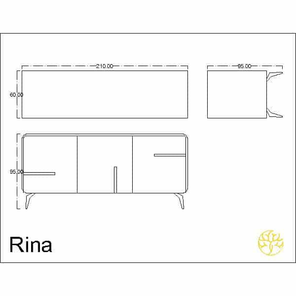 Brix Buffet presented from a main display for home interiors