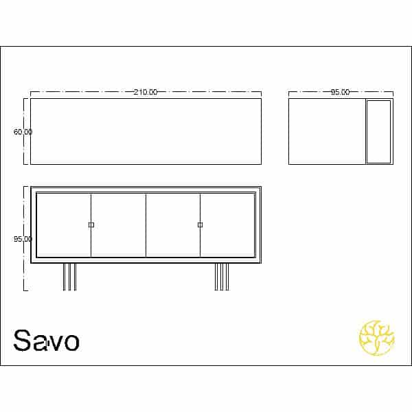 Govan Buffet displayed with a main display for elegant dining spaces