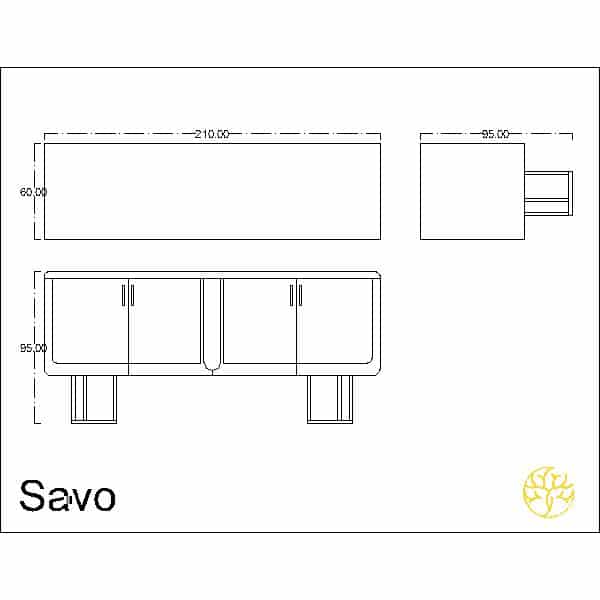 Leko Buffet in a main display for coordinated dining room decor