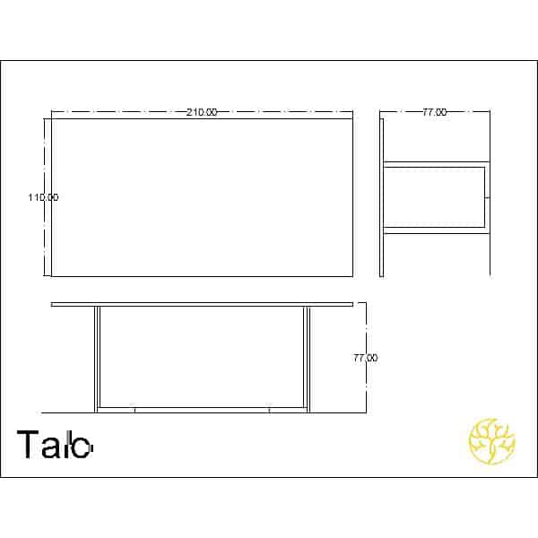 Talo marble table with solid wood construction