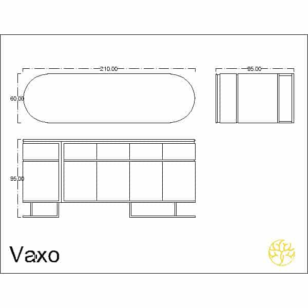 Mivo Buffet with a main display for a modern dining area