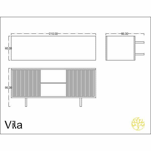 Savi Buffet presented from a side profile for home interiors