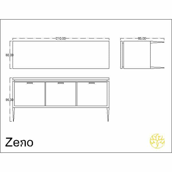 Tavo Buffet displayed with a front angle for elegant dining spaces