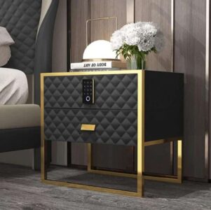 Sami Nightstand Set in refined coordinated bedroom look