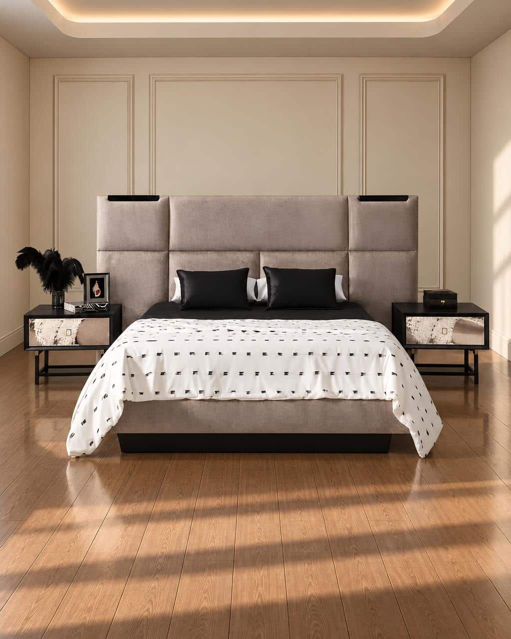 Zivo Bed and Nightstand Set