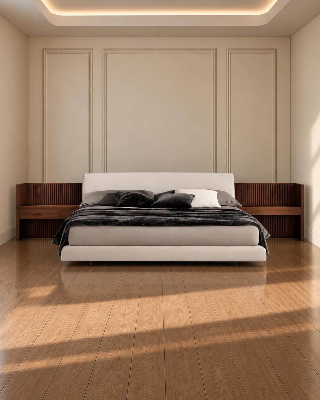 Saro Bed and Nightstand Set
