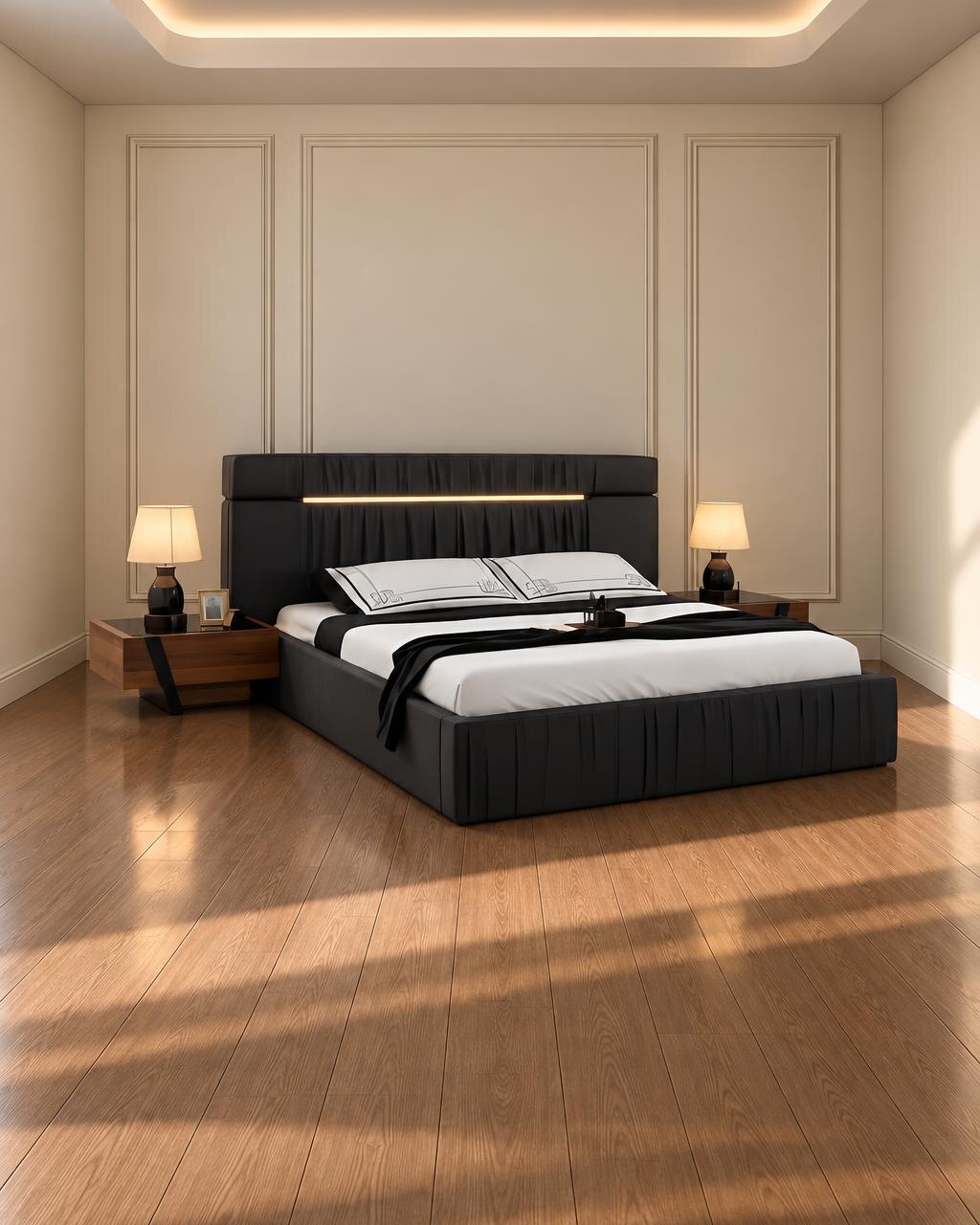 Javia Bed and Nightstand Set