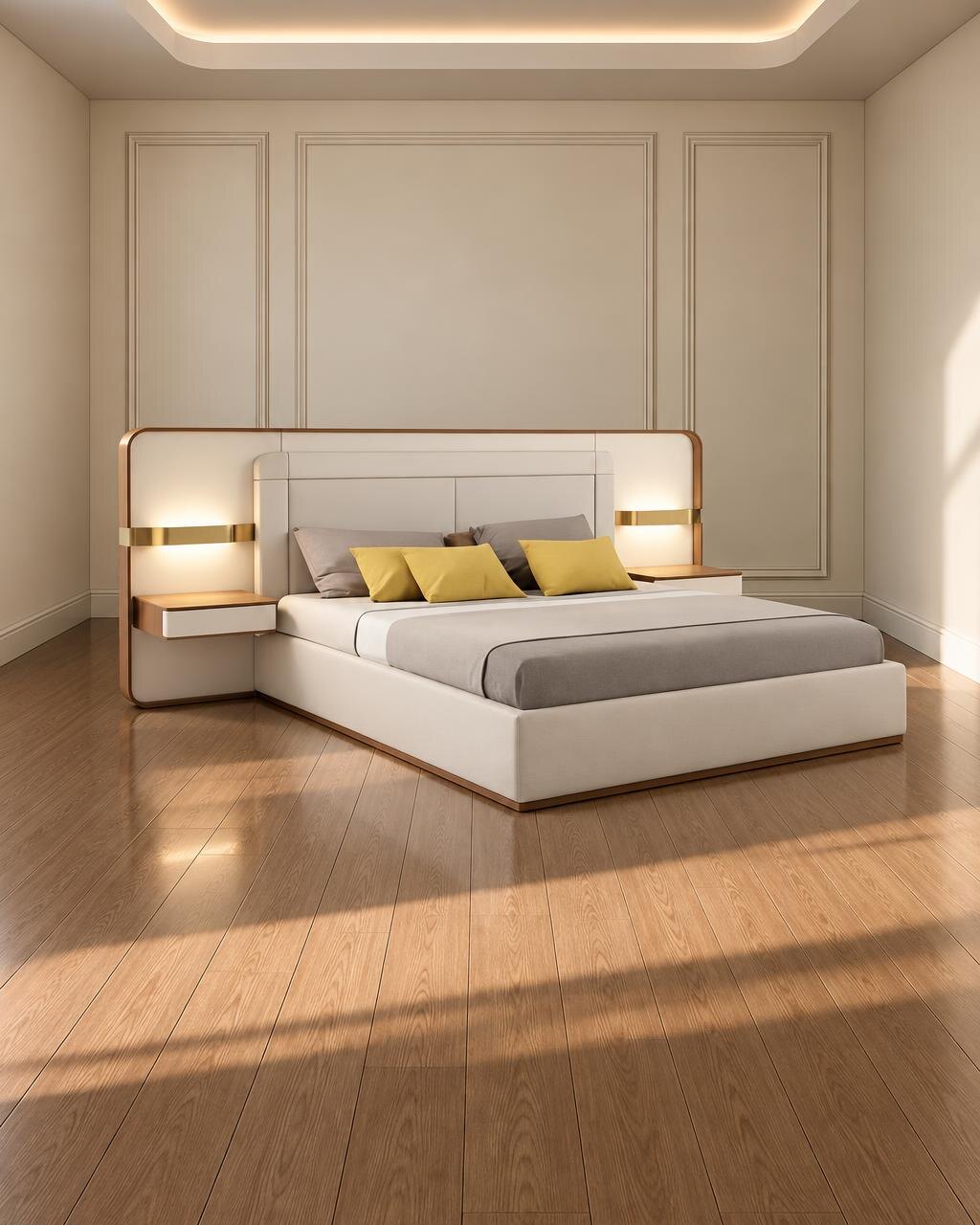Hira Bed and Nightstand Set