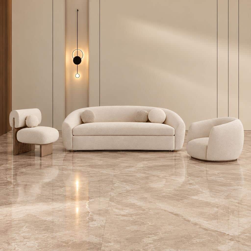 Romel Living Room Set lifestyle view for contemporary seating spaces